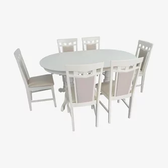 Комплект для кухни Evelin HV-33V Light Creme + 6 стульев Deepa R Light Creme/NV-1WP