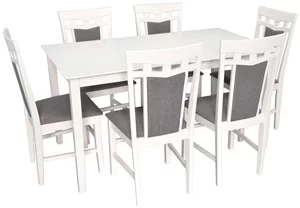 Image Set de bucatarie Evelin SUNFLOWER White + 6 Deepa R White/NV-10WP Grey