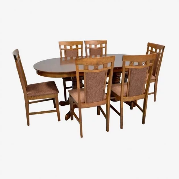 Image Set de bucatarie Evelin HV-31N Burnish oak + 6 Deepa R Burnish oak/F-789 Brown