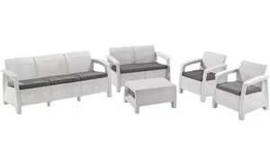 Image Комплект садовой мебели Heniver Novara 3+2+1+1+T, White