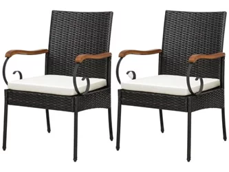 Set scaune de grădină Costway HW70833-2, Brown/Ivory