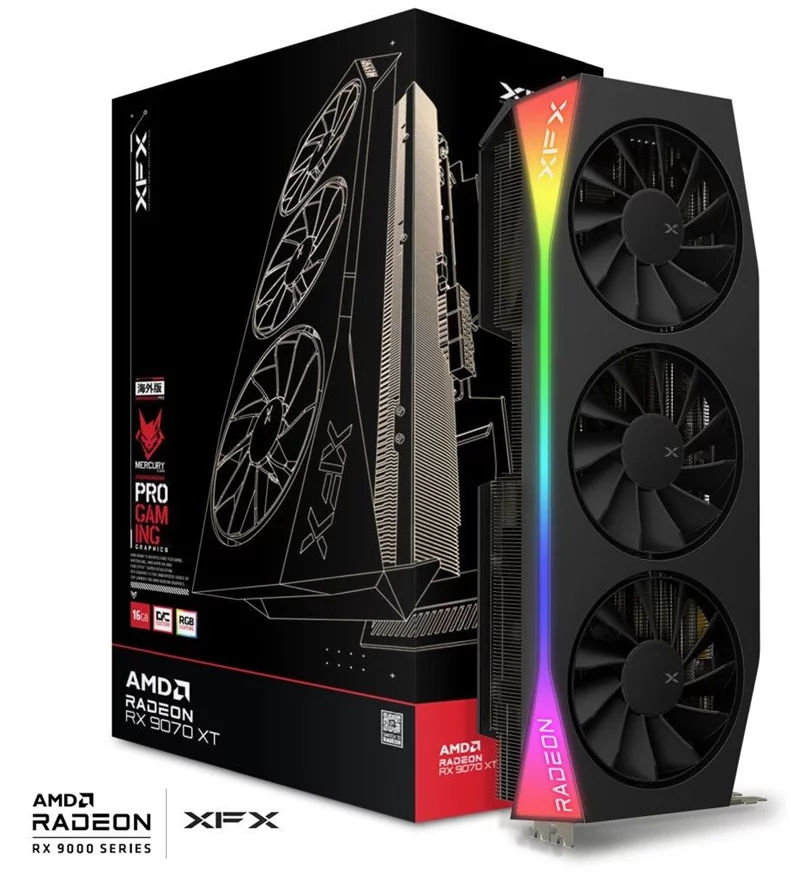 Image Placă video XFX Radeon RX 9070 XT Mercury OC Gaming Edition 16GB GDDR6 256bit