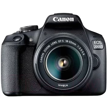 Фотоаппарат  DSLR CANON EOS 2000D, 24.1 MP, Wi-Fi, Black + Obiectiv 18-55mm EF-S DC III