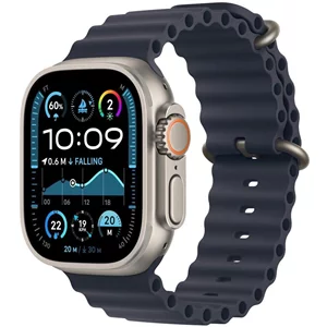 Image Ceas inteligent Apple Watch Ultra 2 GPS + Cellular 49mm Black Titanium Case w. Navy Ocean Band