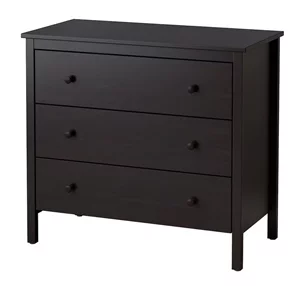 Image Комод Ikea Koppang 3 ящика 90x83 (Black/Brown)