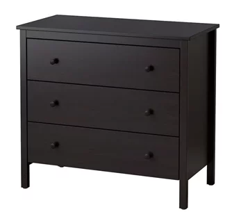 Комод Ikea Koppang 3 ящика 90x83 (Black/Brown)