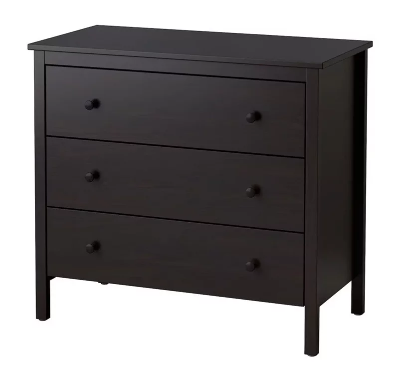 Image Комод Ikea Koppang 3 ящика 90x83 (Black/Brown)