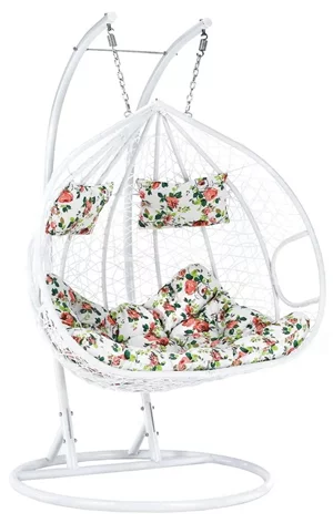 Image Подвесное кресло Tempo Kondela Dalvea 2 New (White/Flowers)