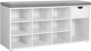 Image Банкетка-стеллаж для обуви Vasagle LHS024W01V1 (White/Grey)