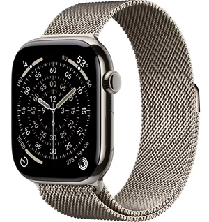 Image Apple watch Series 11 GPS + LTE 46mm MFD04 Natural Titanium Case Natural Milanese Loop - M/L