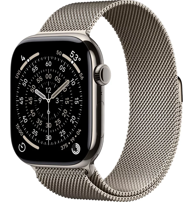 Image Apple watch Series 11 GPS + LTE 46mm MFD04 Natural Titanium Case Natural Milanese Loop - M/L
