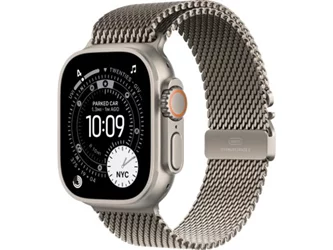 Apple Watch Ultra 3 GPS+LTE 49mm MEWY4 Natural Titanium Case Natural Titanium Milanese Loop - Medium