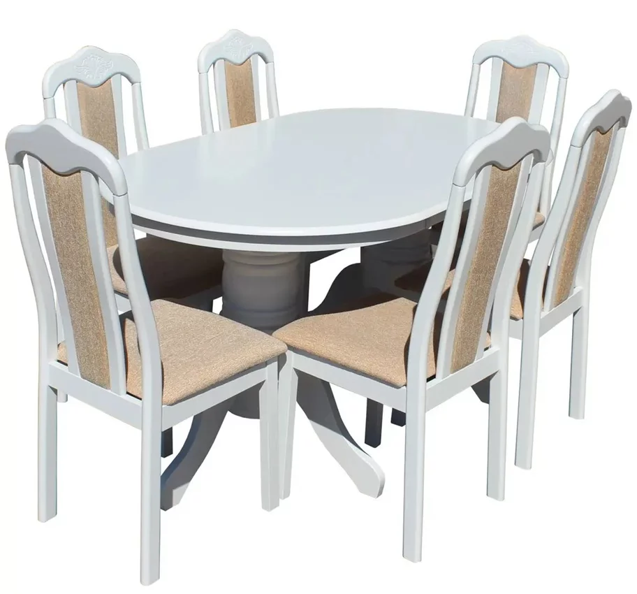 Image Set de bucătărie Marcel Prod DINING7 1+6, White/Beige