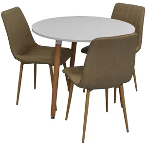 Image Set de bucătărie Evelin DT 404-1 + 3 scaune XR-154WO  Beige9 (rogojka)