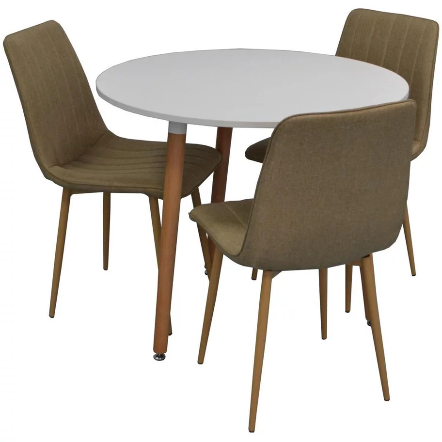 Image Комплект для кухни Evelin DT 404-1 + 3 стула  XR-154WO  Beige9 (rogojka)