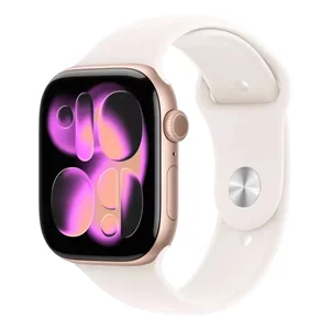Image Apple Watch Series 11 GPS 46mm MEV64 Rose Gold Aluminium Case Light Blush Sport Band S/M