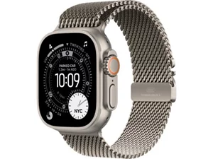 Image Apple Watch Ultra 3 GPS + LTE 49mm MEWW4 Natural Titanium Case, Natural Titanium Milanese Loop-Small