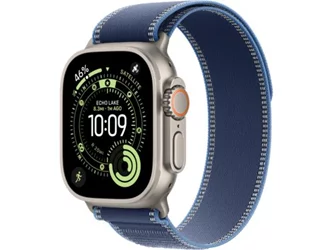 Apple Watch Ultra 3 GPS + LTE 49mm MEWU4 Natural Titanium Case Blue/Bright Blue Trail Loop - M/L