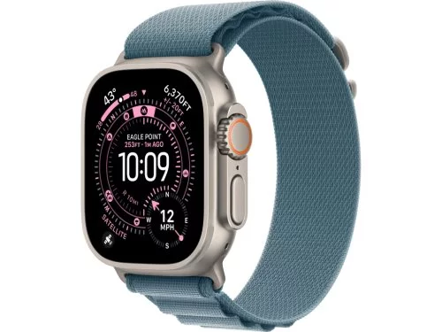 Image Apple Watch Ultra 3 GPS + LTE 49mm MEWM4 Natural Titanium Case Light Blue Alpine Loop - Medium