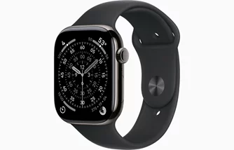 Apple Watch Series 11 GPS + LTE 46mm MFD24 Slate Natural Titanium Case Black Sport Band M/L