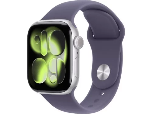 Image Apple watch Series 11 GPS + LTE 42mm MF8H4 Silver Aluminium Case with Purple Fog Sport Band - S/M