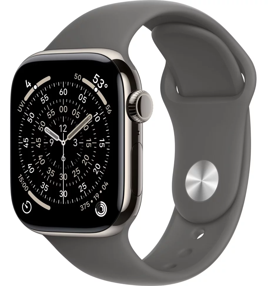 Image Apple Watch Series 11 GPS + LTE 46mm MFCX4 Natural Titanium Case Stone Grey Sport Band M/L