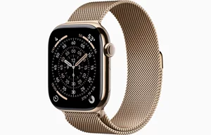 Image Apple watch Series 11 GPS + LTE 46mm MFD74 Gold Titanium Case Gold Milanese Loop - S/M
