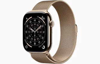 Apple watch Series 11 GPS + LTE 46mm MFD74 Gold Titanium Case Gold Milanese Loop - S/M