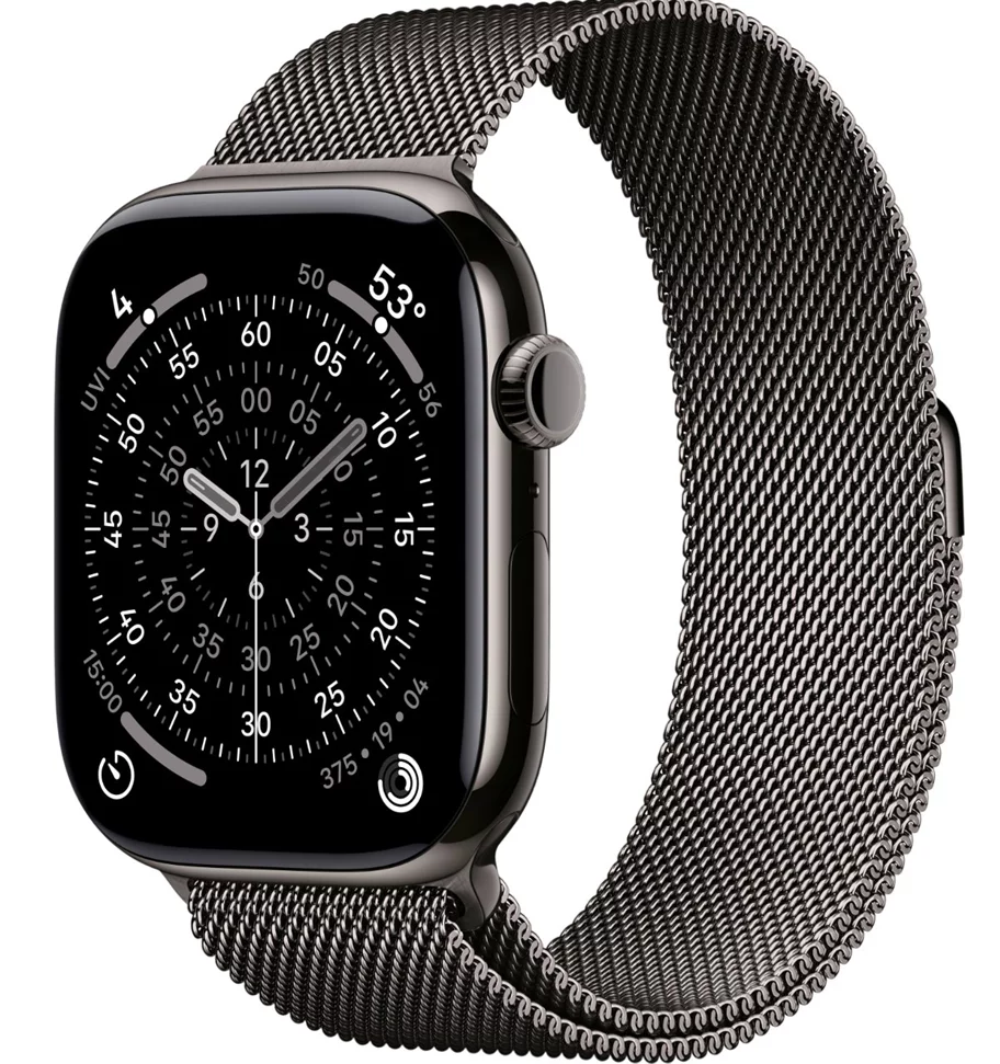 Image Apple watch Series 11 GPS + LTE 46mm MFD34 Slate Titanium Case Slate Milanese Loop - S/M