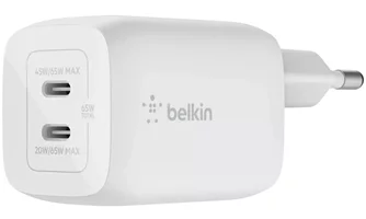 Bloc BELKIN BELKIN 65w PD PPS Dual USB-C GaN Wall Charger, WHT