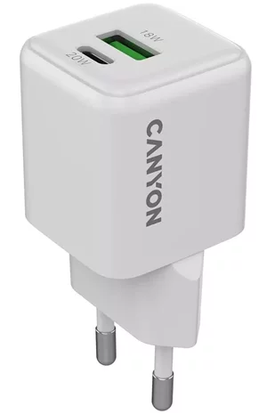 Image Încărcător CANYON CU20AC USB-C/USB- A, 20W White