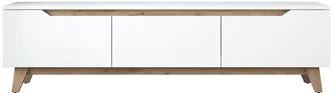 Тумба РТВ Mirage Meble D1, White/Light Walnut