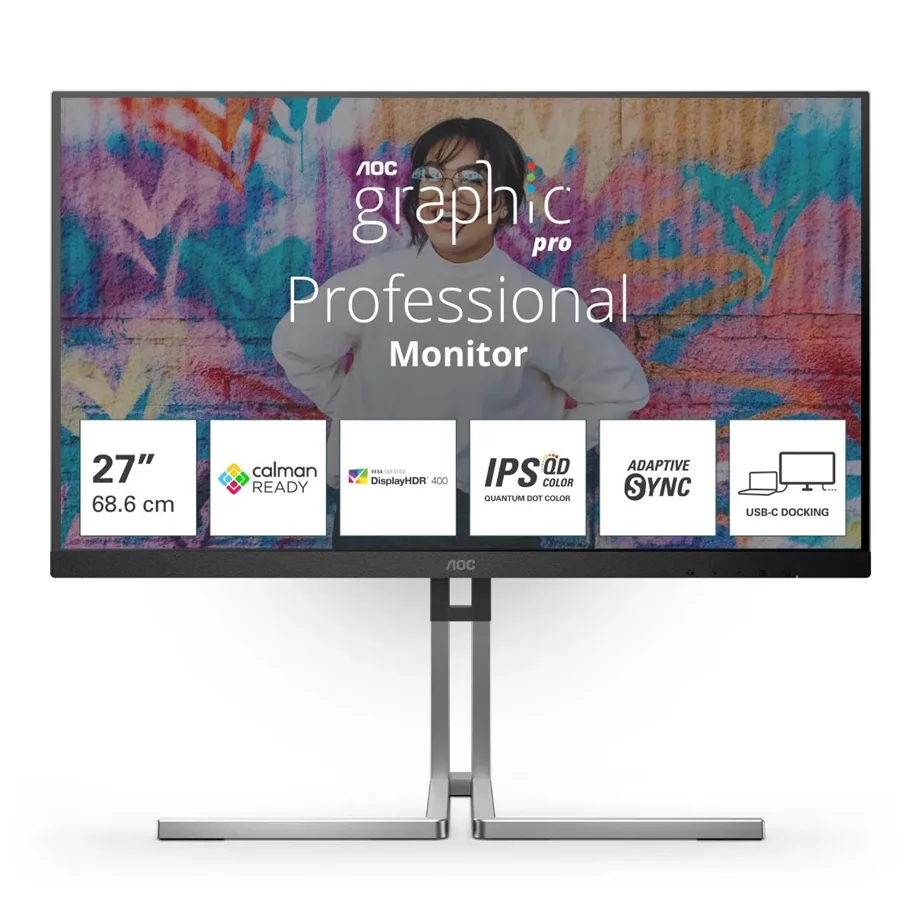 Image Monitor AOC Q27U3CV Black/Silver