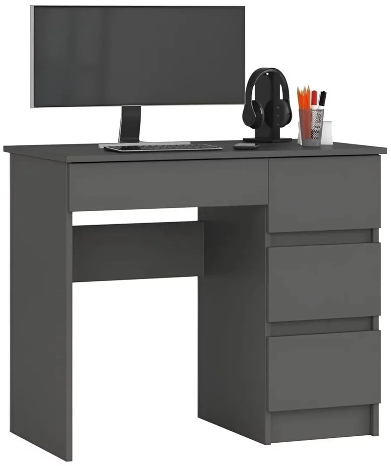 Image Стол письменный Akord A-7 90 Right, Graphite Gray