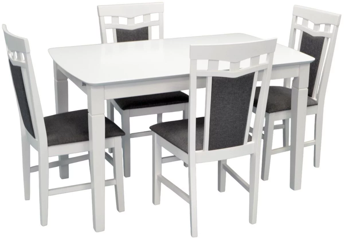 Комплект для кухни Evelin HV-27V White + 4 стула Deepa R White/NV-10WP Grey