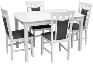 Image Комплект для кухни Evelin HV-27V White + 4 стула Deepa R White/NV-10WP Grey