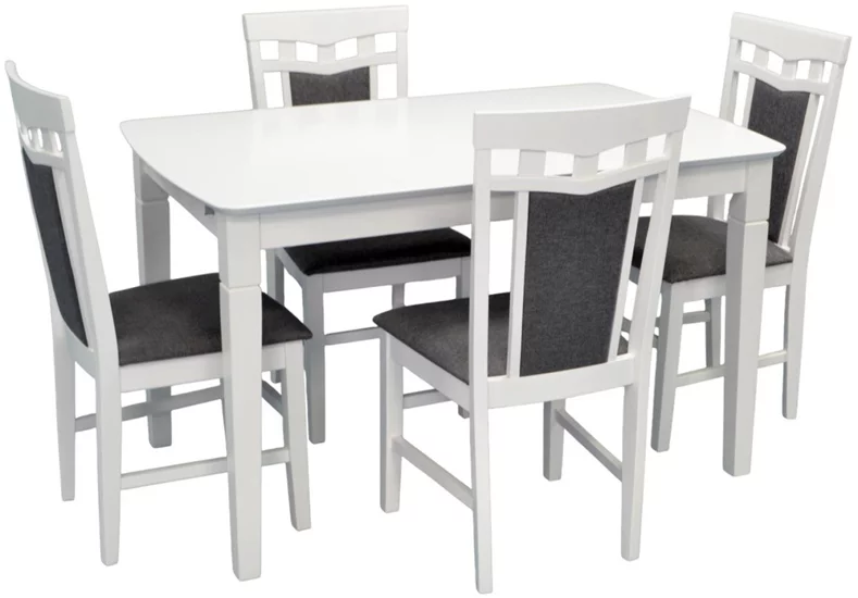 Image Set de bucătărie Evelin HV-27V White + 4 scaune Deepa R White/NV-10WP Grey