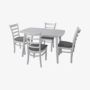 Image Set de sufragerie Evelin COOPER White + 4 COCO White/NV-10WP Grey