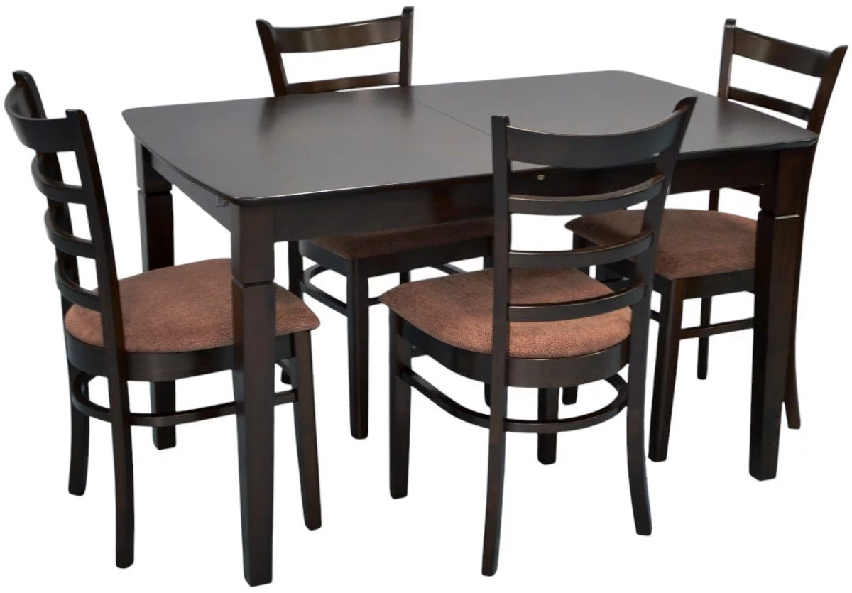 Set de bucătărie Evelin HV-27V Chocolate + 4 scaune COCO Chocolate/F-789 Brown