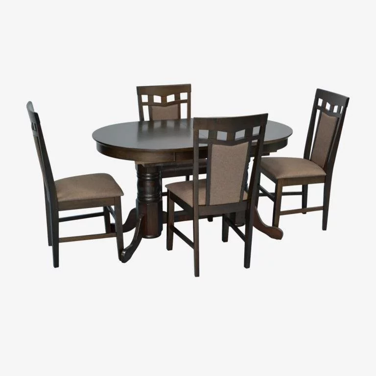 Set de sufragerie Evelin HV-31N Chocolate + 4 Deepa R Chocolate/Ekea12 Dark Brown