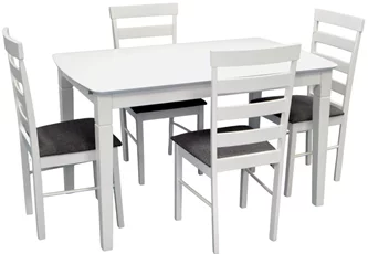 Комплект для кухни Evelin HV-27V White + 4 стула GLORIA White/NV-10WP Grey