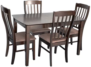 Image Set de bucătărie Evelin HV-27V Chocolate + 4 scaune Wenyi Chocolate/Ekea12 Dark Brown