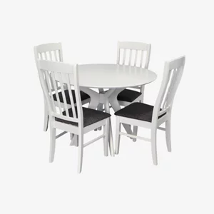 Image Обеденный набор Evelin Raffles Round White + 4 Wenyi White/NV-10WP Grey