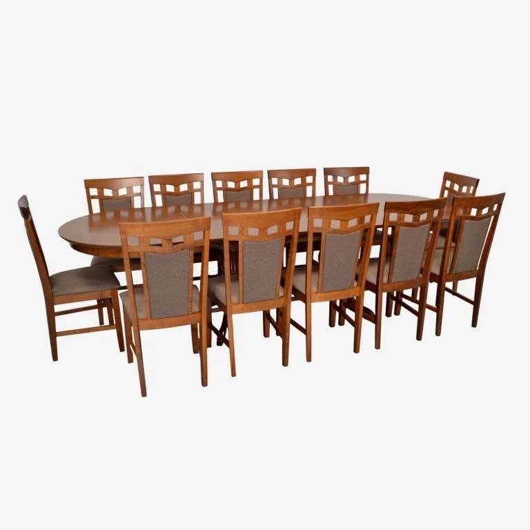 Image Обеденный набор Evelin HV-33V Burnish oak + 12 Deepa R Burnish oak/Ekea12 Dark Brown