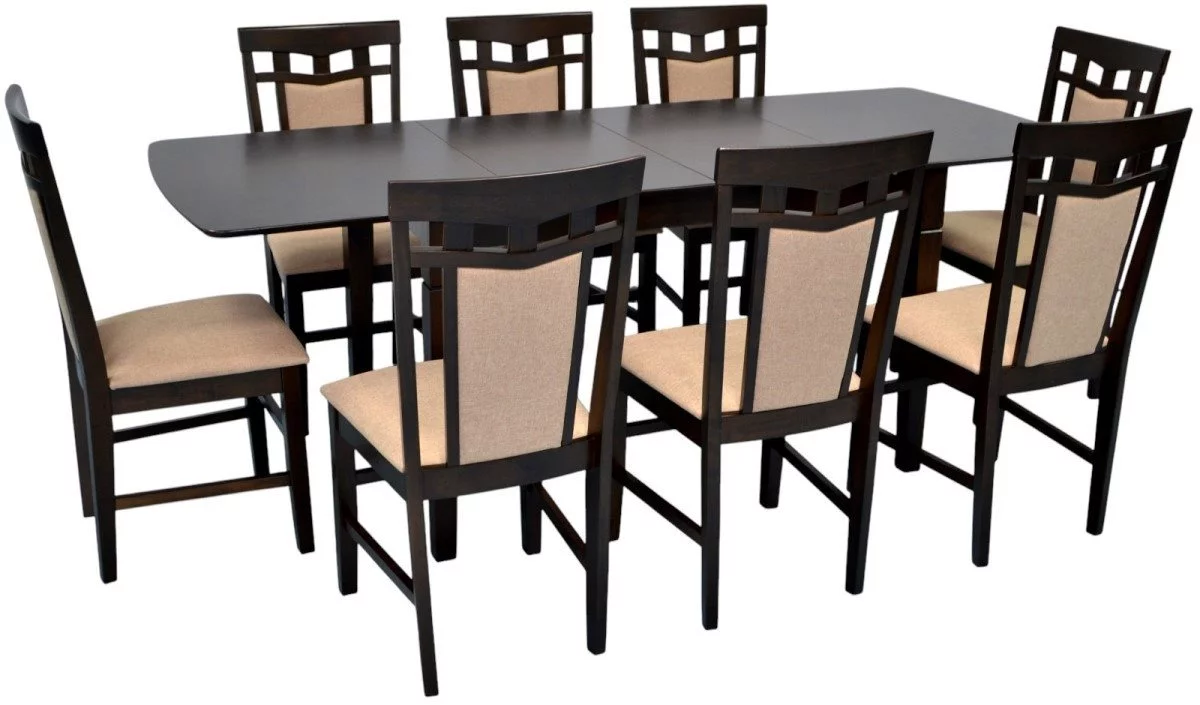 Set de bucătărie Evelin HV-27V Chocolate + 8 scaune Deepa R Chocolate/NV-3WP