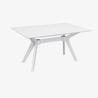 Обеденный стол Evelin Raffles Rectangular White/Bella beech + 6 LC-021 Grey