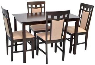 Set de bucătărie Evelin GLORIA Chocolate + 4 scaune Deepa R Chocolate/NV-3WP