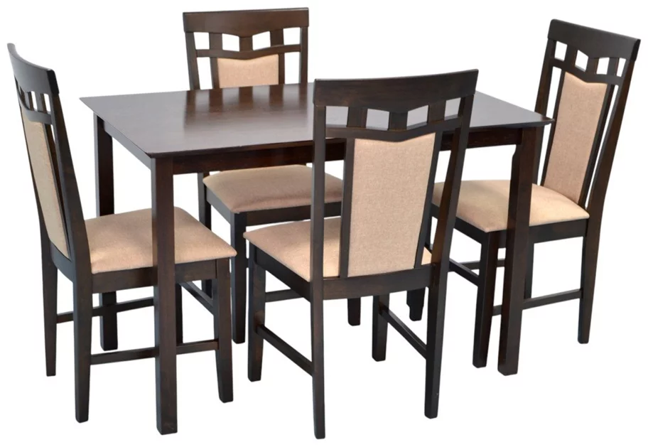 Image Set de bucătărie Evelin GLORIA Chocolate + 4 scaune Deepa R Chocolate/NV-3WP