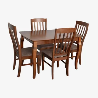 Set de sufragerie Evelin HV-29V Burnish oak + 4 Wenyi Burnish oak/Ekea12 Dark Brown