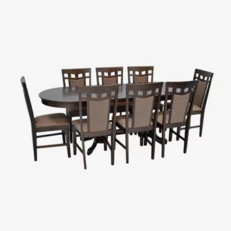 Set de sufragerie Evelin HV-31N Chocolate + 8 Deepa R Chocolate/Ekea12 Dark Brown